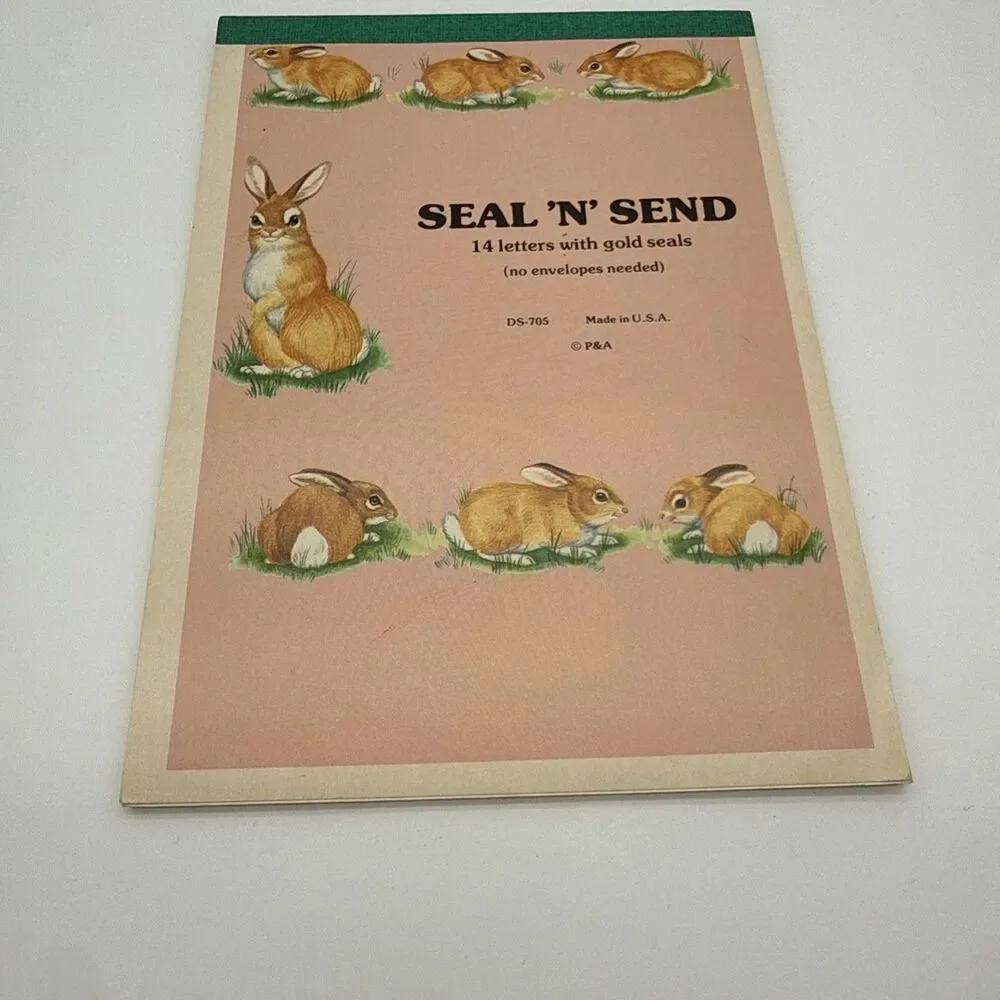 Vintage Seal N Send Letters With Gold Seals Rabbit Bunny Cottagecore